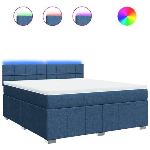 vidaXL Box spring postelja z vzmetnico modra 180x200 cm blago, (21309451) Cene