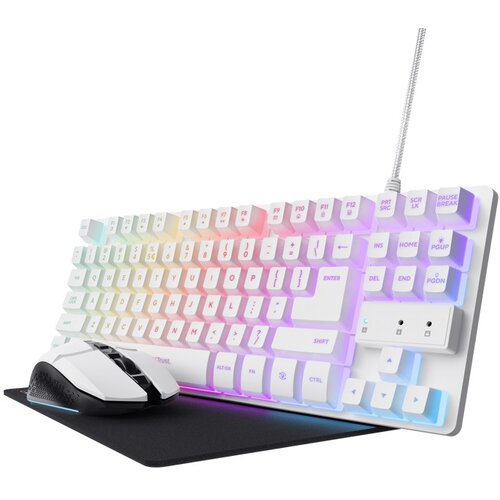 Trust gxt794w 3-in-1 bundle beli set - tastatura miš i podloga (25232) Cene