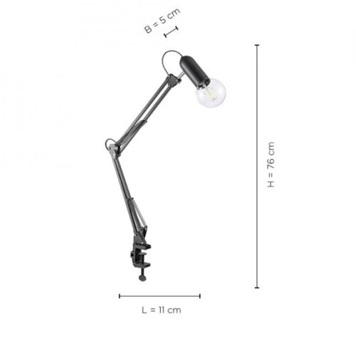 Just LIGHT. 14773-18 - Stona lampa sa &amp;scaron;tipaljkom TURN ME 1xE27/60W/230V crna Slike