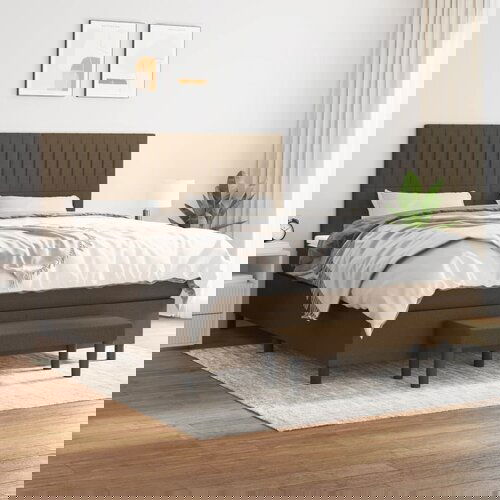  The Living Store Box spring postelja z vzmetnico temno rjava 180x200 cm blago - Box Spring Postelja, (21444376) Cene
