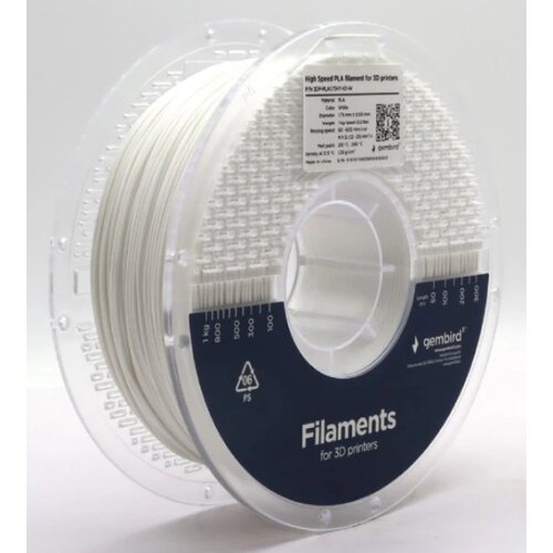 Gembird 3DP-PLA1.75HY-01-W PLA filament velike brzine za 3D stampac 1.75mm, kotur 1KG WHITE Cene