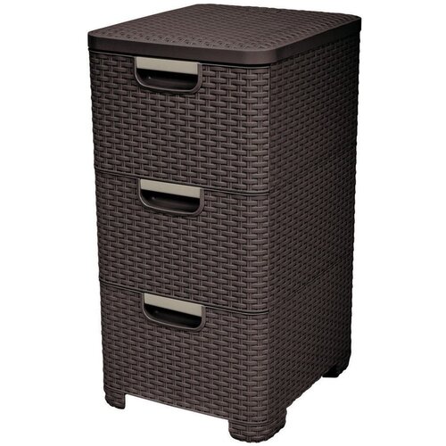 Curver Tamno smeđi plastični nizak kupaonski ormarić 33x60 cm Style &amp;ndash; Slike