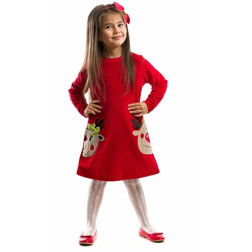 Denokids Twin Deer Christmas Girl Dresses Cene