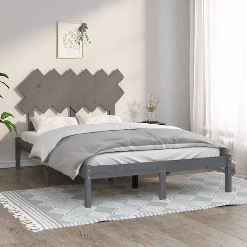  za krevet sivi 120 x 200 cm od masivnog drva