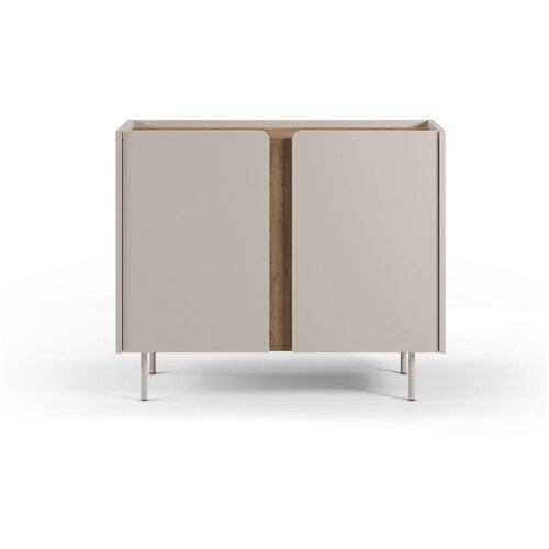 Marckeric kremno bela/naravna omarica v hrastovem dekorju 100x82,5x40 cm lucile – Cene