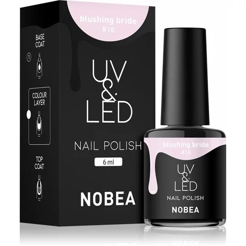 NOBEA UV & LED Nail Polish gel lak za nohte z uporabo UV/LED lučke sijajen odtenek Blushing bride #18 6 ml