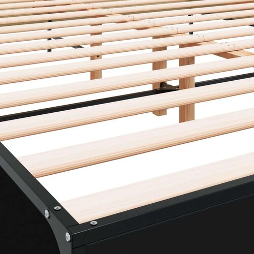  Okvir za krevet crni 140x190 cm konstruirano drvo i metal Slike