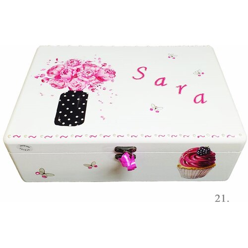 Kutija uspomena personalizirana imenom - poklon za rođenje, kr&scaron;tenje ili rođendan djeteta - 21. 20x30x10cm - 154138 Cijene