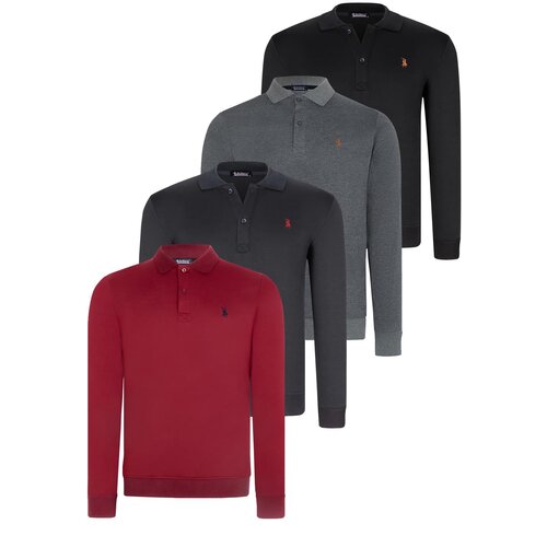 Dewberry QUADRUPLE SET V4007 MEN'S SWEATSHIRT-BLACK-NAVY-ANTHRACITE-BURGUNDY Cijene