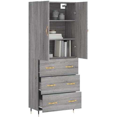  Visoka komoda siva sonome 69,5x34x180 cm od konstruiranog drva Slike