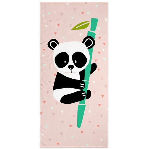 Moshi Moshi Svetlo roza otroška brisača 150x70 cm Panda - Moshi Moshi