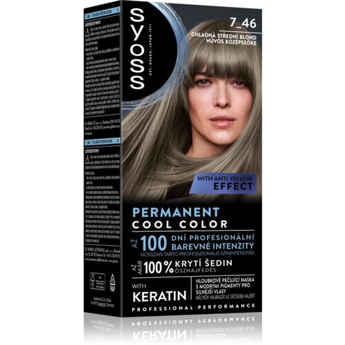 Syoss Permanent Cool Color permanentna barva za lase odtenek 7_46 Cool Medium Blond 1 kos Cene