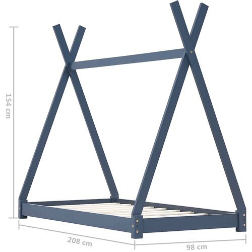  Okvir za dječji krevet od masivne borovine sivi 90 x 200 cm Slike