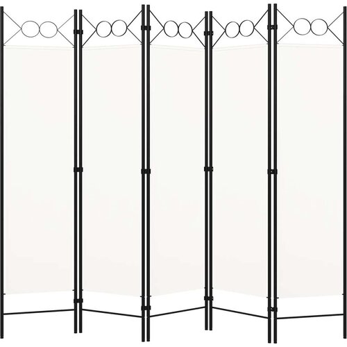 vidaXL Sobna pregrada s 5 panela krem-bijela 200 x 180 cm Cene