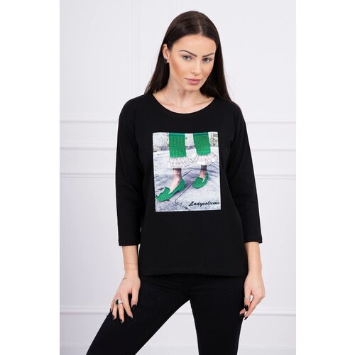 Kesi 3D Graphics Blouse with Zirconia Black Cijene