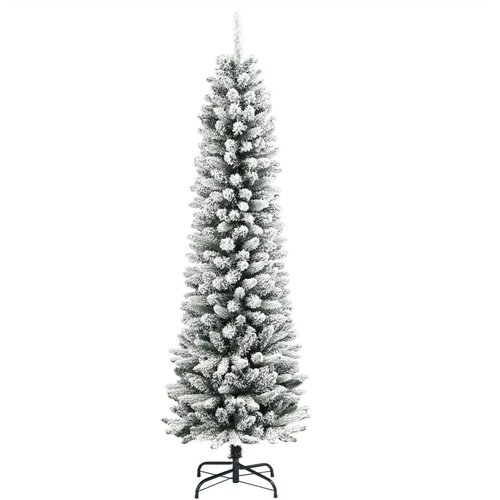VidaXL Umjetno usko božićno drvce sa snijegom 150 cm PVC i PE Slike