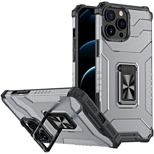  Maska Crystal Ring Armor za iPhone 13 crna Slike