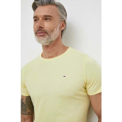 Tommy Jeans Kratka majica moški, rumena barva
