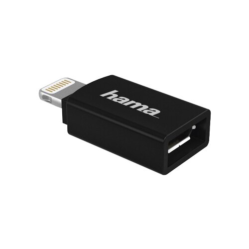 Hama adapter 178400 Micro USB ženski na iPhone MFI, Crna Slike