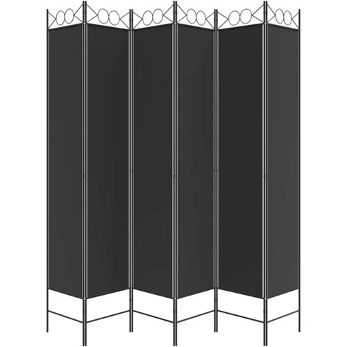  pregrada s 6 panela crna 240x220 cm od tkanine Slike