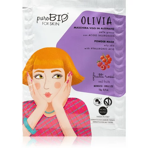 puroBIO cosmetics Olivia Red Fruits Peel-Off maska u prahu 13 g