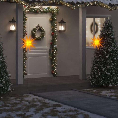  Božične svetilke s konicami 3 kosi LED zložljive rumene 57 cm Cene
