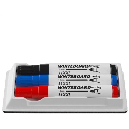 ICO WhiteBoard magnetska brisača + 3 komada 11XXL markera za ploču Slike