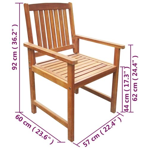  5-dijelni vrtni blagovaonski set bagremovo drvo Smeđa 140 cm table length Slike