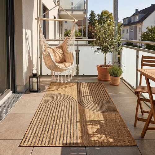 Ayyildiz Carpets Črna/rjava notranja in zunanja preproga 80x150 cm Mira 1453 &amp;ndash; Slike