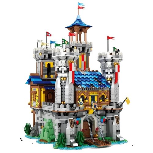 AMAZINGBLOKS MOC Srednjeve&scaron;ki grad, interaktivne funkcije, bogate notranje podrobnosti, črn, z &scaron;katlo, (5000219901) Cene