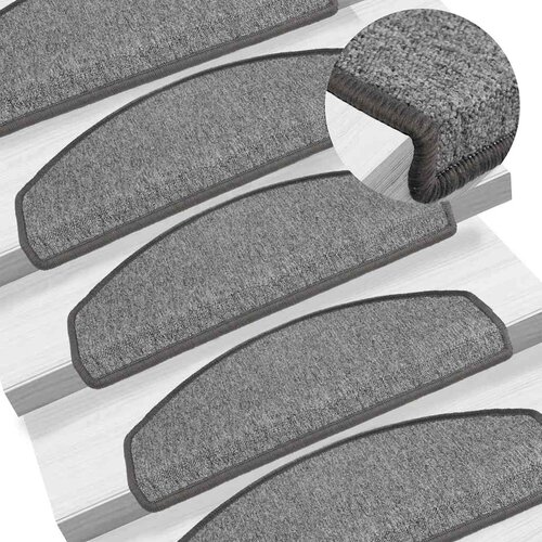  Prostirke za stepenice 10 kom 65x24x4 cm tamno sive poluokrugle velike Cijene