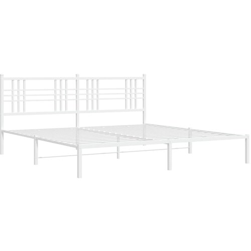 vidaXL Kovinski posteljni okvir z vzglavjem bel 193x203 cm, (21111863) Cene