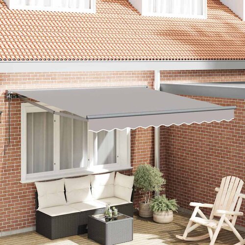 vidaXL retraktilna tenda svetlo siva 350x250 cm tkanine Cene