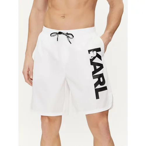 Karl Lagerfeld Kratke hlače za na plažo 241M2204 Bela Regular Fit
