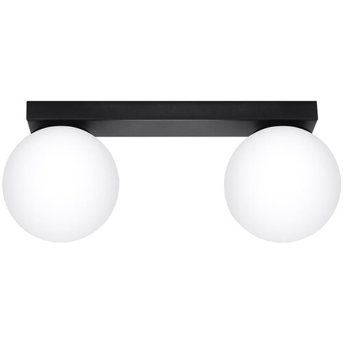 Nice Lamps Črna stropna svetilka s steklenim senčnikom ø 12 cm Umerta – Cene