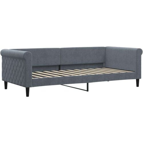 VidaXL Dnevni krevet na razvlačenje bez madraca tamnosivi 90 x 200 cm Slike