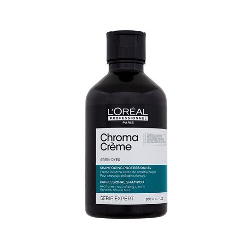 L&amp;acute;Or&amp;eacute;al Paris Chroma Cr&amp;egrave;me Professional Shampoo Green Dyes &amp;scaron;ampon za temno rjave lase za nevtralizacijo rdečih tonov 300 ml za ženske Slike
