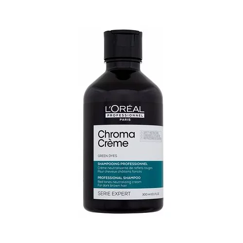 L´Oréal Paris Chroma Crème Professional Shampoo Green Dyes šampon za temno rjave lase za nevtralizacijo rdečih tonov 300 ml za ženske