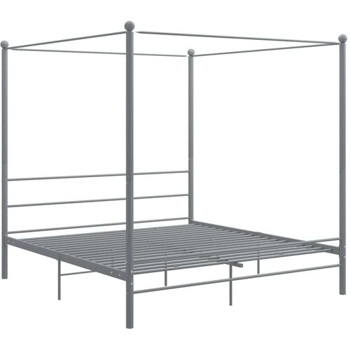  Okvir za krevet s nadstre&amp;scaron;nicom sivi metalni 180 x 200 cm Slike