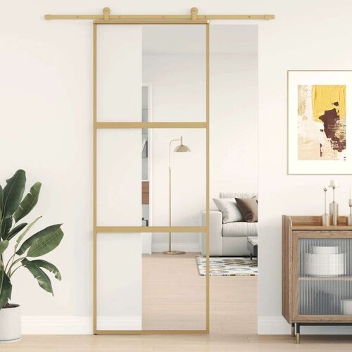  Klizna vrata zlatna 76x205 cm prozirno staklo ESG i aluminij Cijene