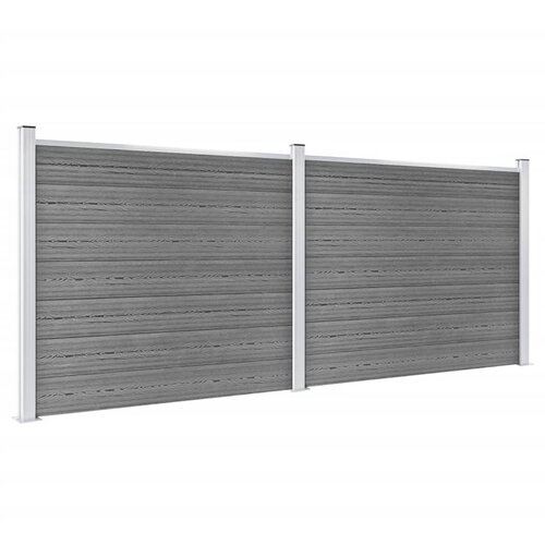  Set panela za ogradu WPC 353 x 146 cm sivi Slike