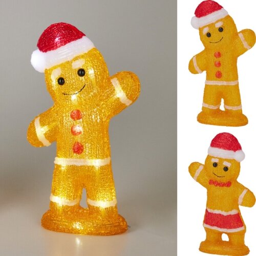  LED spolja&amp;scaron;nja božićna dekoracija 20xLED/2xAA 30 cm IP44 u obliku medenjaka Slike