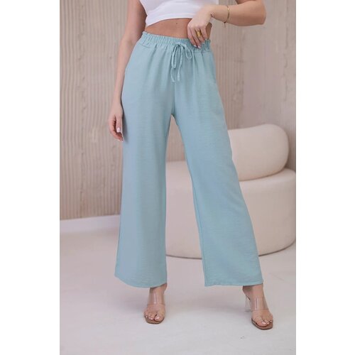 Kesi Viscose wide trousers dark mint Slike
