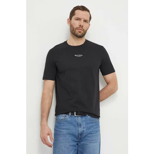 Marc O'Polo Bombažna kratka majica moški, črna barva