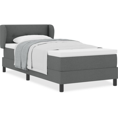 Box Spring Krevet s madracem Tamno siva 80x200 cm Tkanina Slike