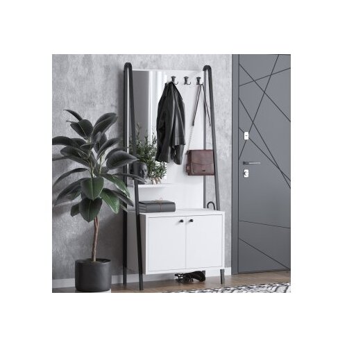 Hanah home hall Stand Lole Black White Slike