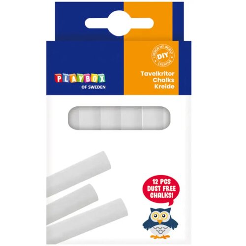 Playbox Bijela kreda, set od 12 komada, duljina 8 cm, promjer 9 mm Cijene