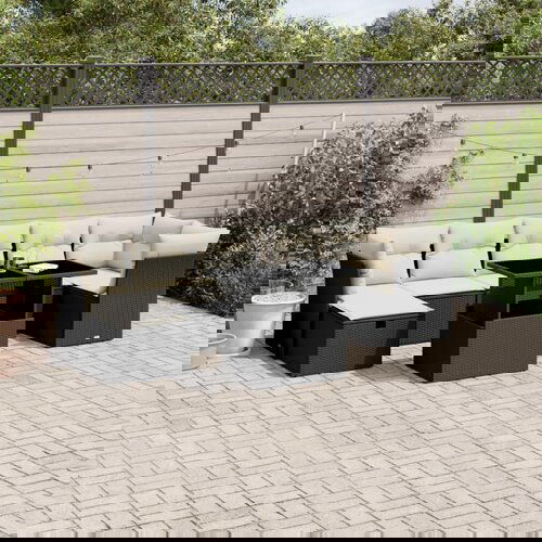 vidaXL 8-dijelni set vrtnih sofa od poliratana s jastucima crni Cijene