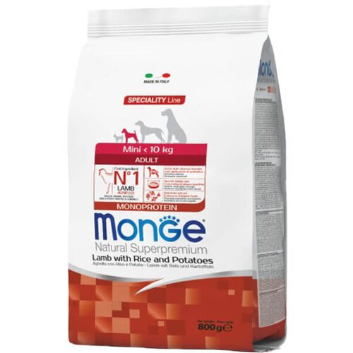 Monge hrana za odrasle pse malih (mini) rasa sa jagnjetinom, pirinčem i krompirom (monoprotein) (800g, 2,5kg i 7,5kg) 800g Cene