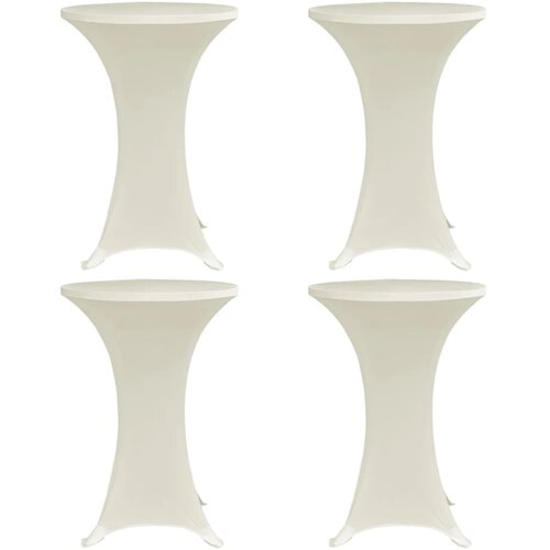 VidaXL Navlaka za stol za stajanje &amp;Oslash; 70 cm krem rastezljiva 4 kom Slike